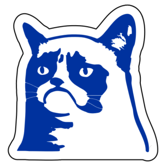 Grumpy Cat 2 Sticker (Blue)